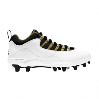 Air Jordan 10 Td Low Hvid Sort Guld Sko Herre