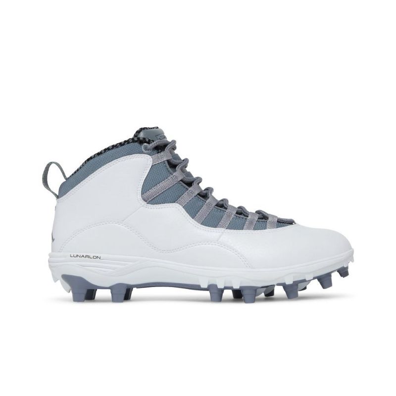 Air Jordan 10 Td Mid Hvid Grå Sko Herre