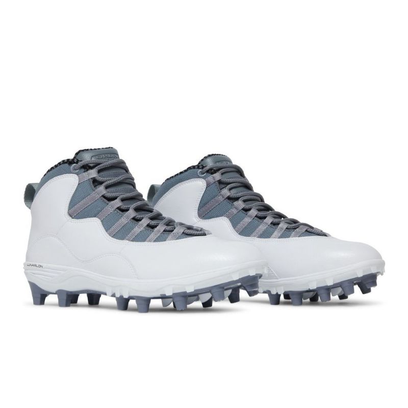 Air Jordan 10 Td Mid Hvid Grå Sko Herre