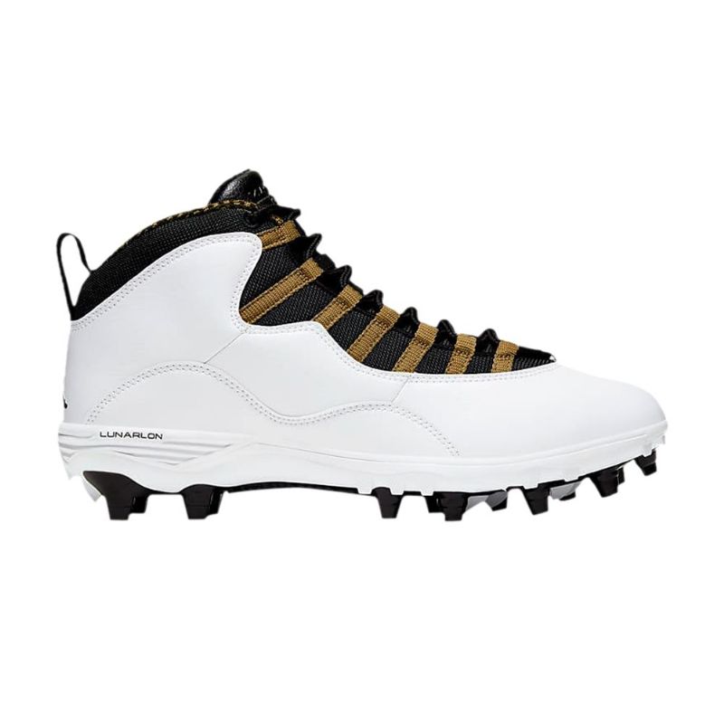 Air Jordan 10 Td Mid Hvid Sort Guld Sko Herre