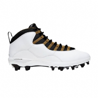 Air Jordan 10 Td Mid Hvid Sort Guld Sko Herre