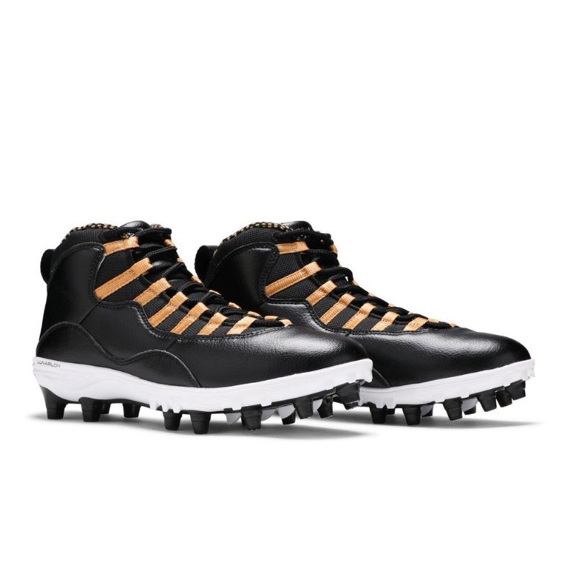 Air Jordan 10 Td Mid Sort Guld Hvid Sko Herre