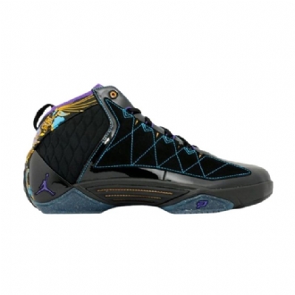 Air Jordan Cp3 Cp3.ii Sort Lilla Blå Gul Sko Herre