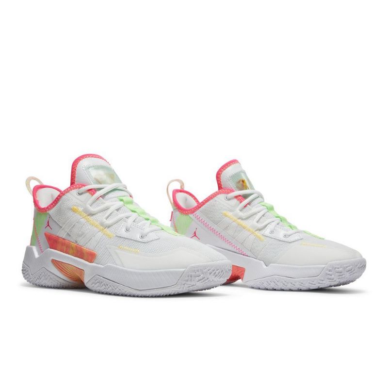 Air Jordan Westbrook One Take 2 Pf Hvid Grøn Gul Lyserød Sko Herre