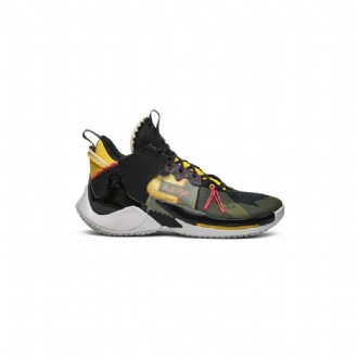 Air Jordan Why Not Zer0.2 Sort Gul Rød Grå Sko Herre