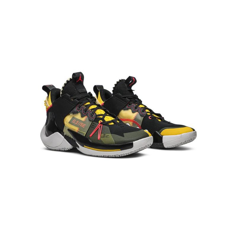 Air Jordan Why Not Zer0.2 Sort Gul Rød Grå Sko Herre