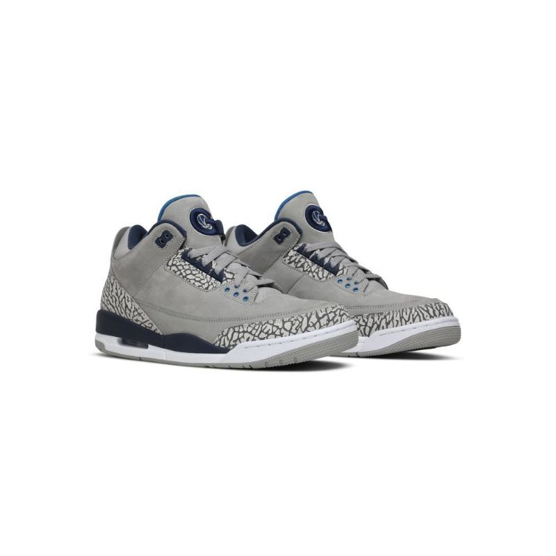 Air Jordan 3 Pe Grå Marineblå Blå Sko Herre