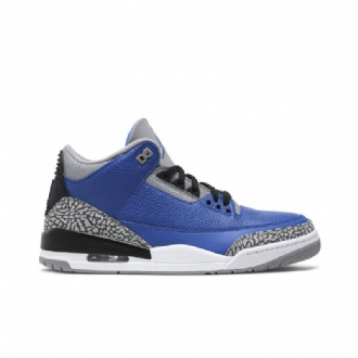Air Jordan 3 Retro Blå Grå Sort Sko Herre
