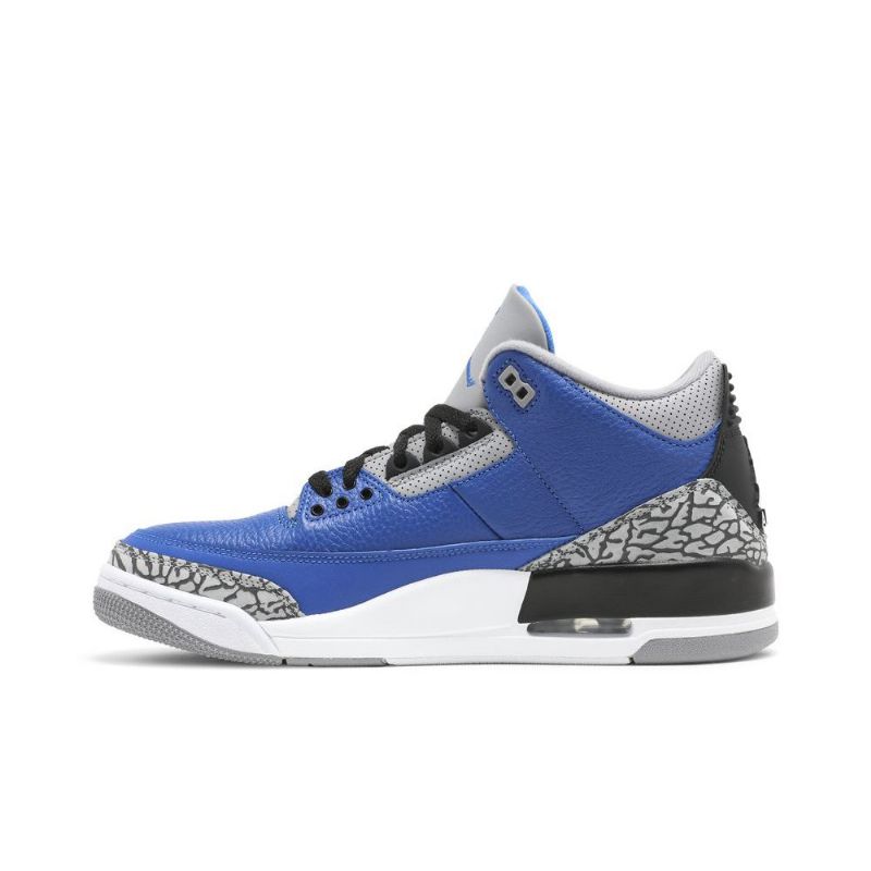 Air Jordan 3 Retro Blå Grå Sort Sko Herre