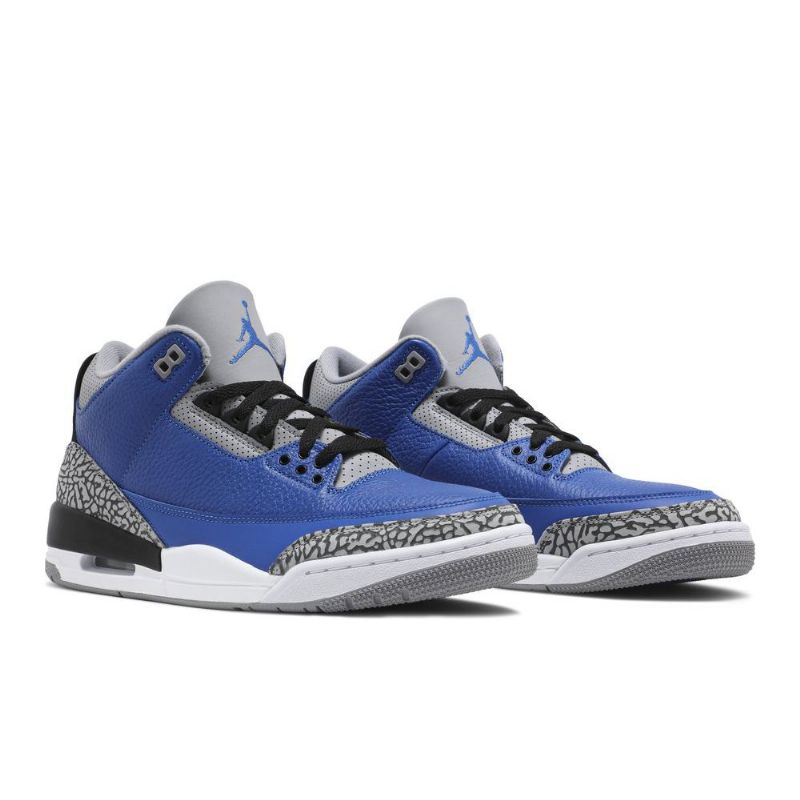 Air Jordan 3 Retro Blå Grå Sort Sko Herre