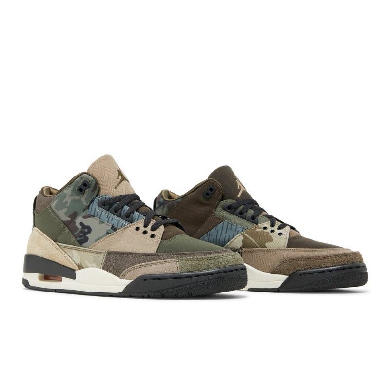 Air Jordan 3 Retro Brun Grøn Grå Sko Herre