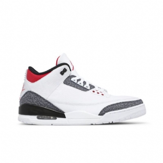 Air Jordan 3 Retro Denim Se Hvid Rød Sort Sko Herre