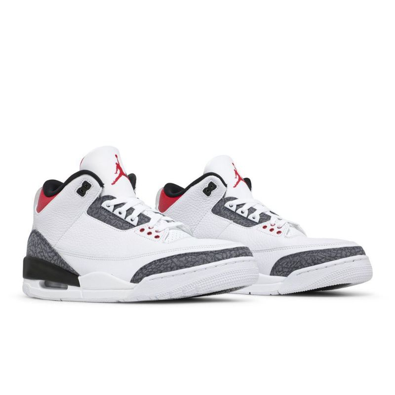 Air Jordan 3 Retro Denim Se Hvid Rød Sort Sko Herre
