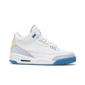 Air Jordan 3 Retro Hvid Blå Sko Dame