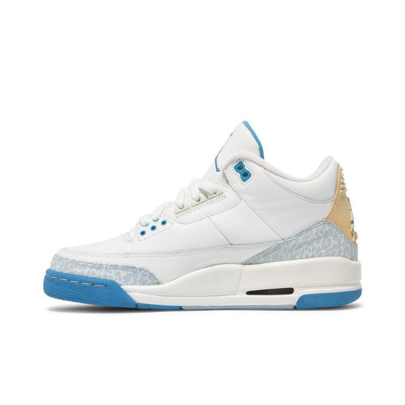 Air Jordan 3 Retro Hvid Blå Sko Dame