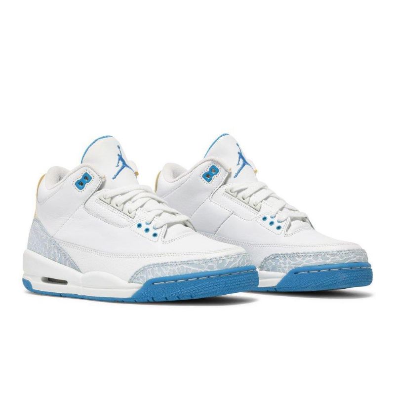 Air Jordan 3 Retro Hvid Blå Sko Dame