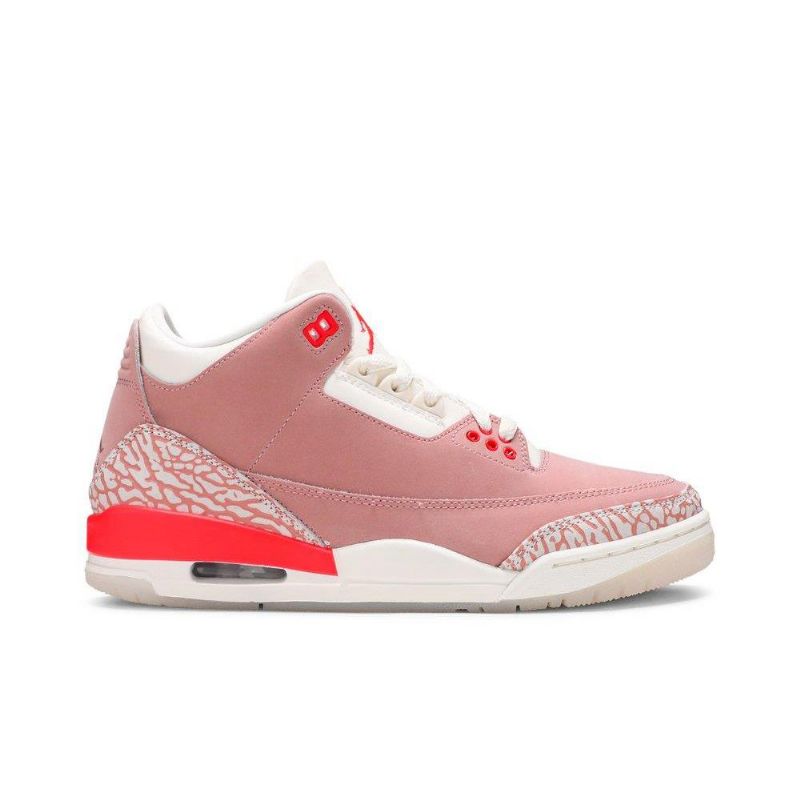 Air Jordan 3 Retro Hvid Lyserød Rød Sko Dame