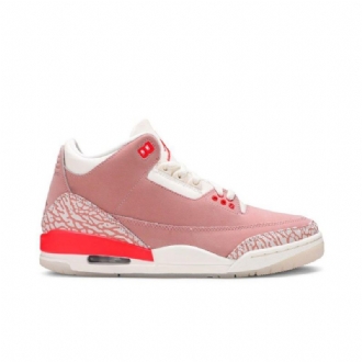 Air Jordan 3 Retro Hvid Lyserød Rød Sko Dame
