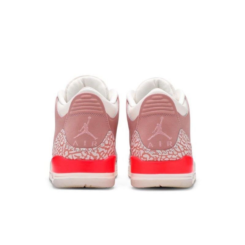 Air Jordan 3 Retro Hvid Lyserød Rød Sko Dame