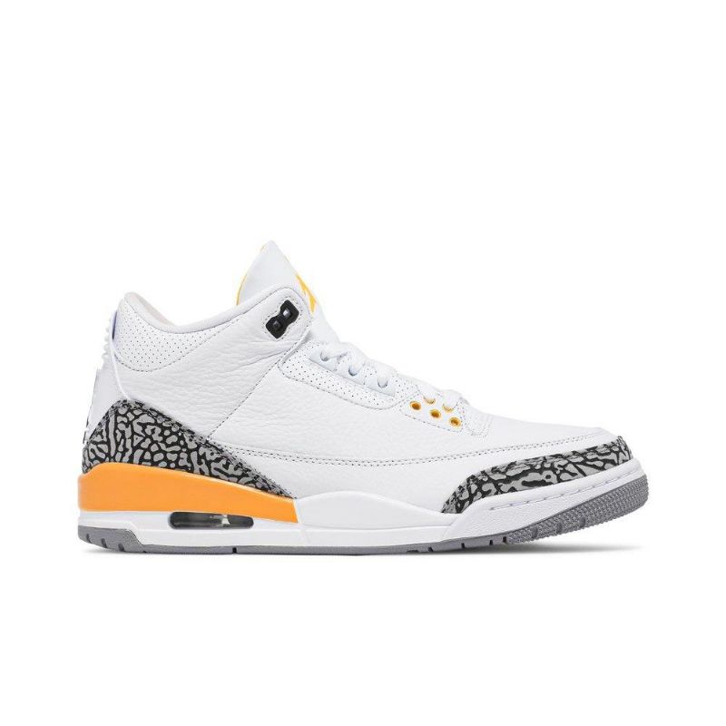 Air Jordan 3 Retro Hvid Orange Grå Sko Dame