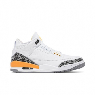 Air Jordan 3 Retro Hvid Orange Grå Sko Dame