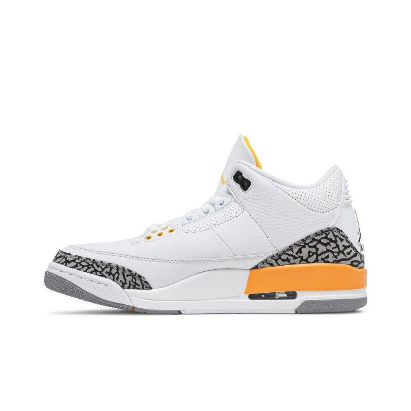 Air Jordan 3 Retro Hvid Orange Grå Sko Dame