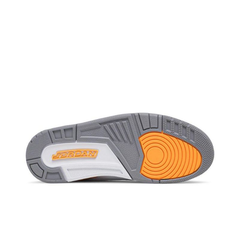 Air Jordan 3 Retro Hvid Orange Grå Sko Dame