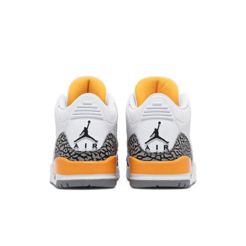 Air Jordan 3 Retro Hvid Orange Grå Sko Dame
