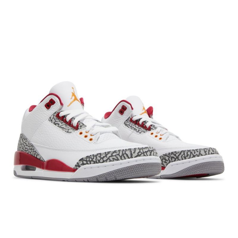 Air Jordan 3 Retro Hvid Rød Grå Sko Herre