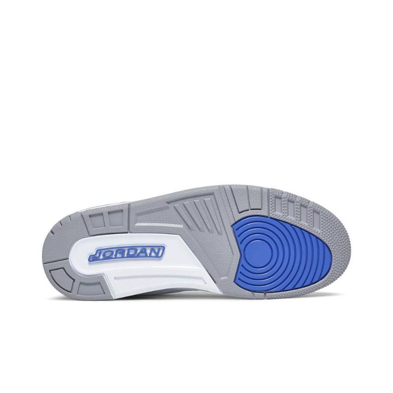 Air Jordan 3 Retro Hvid Sort Grå Blå Sko Herre
