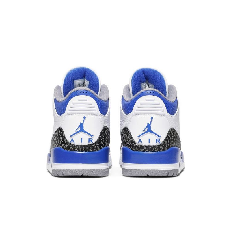 Air Jordan 3 Retro Hvid Sort Grå Blå Sko Herre