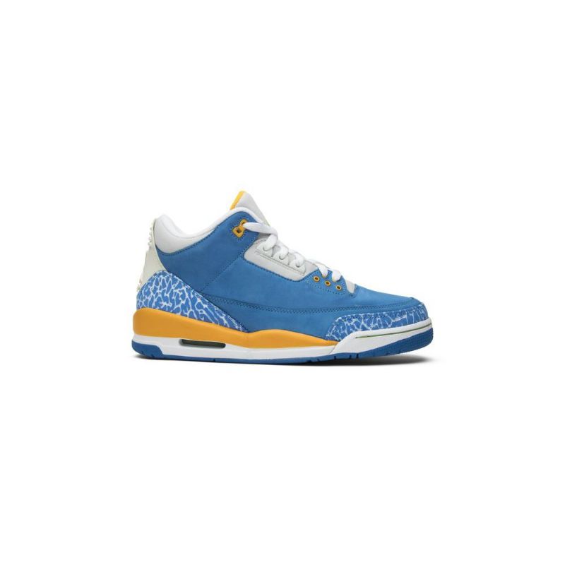 Air Jordan 3 Retro Ls Blå Hvid Guld Sko Herre