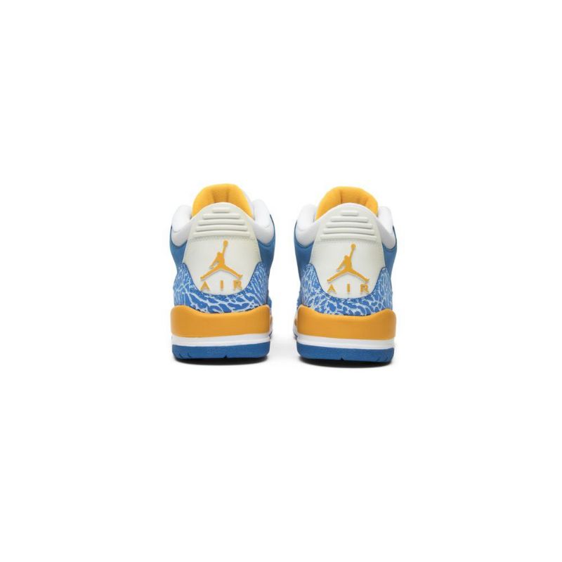 Air Jordan 3 Retro Ls Blå Hvid Guld Sko Herre