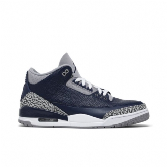 Air Jordan 3 Retro Marineblå Grå Hvid Sko Herre