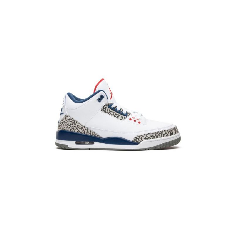 Air Jordan 3 Retro Og Hvid Blå Grå Sko Herre