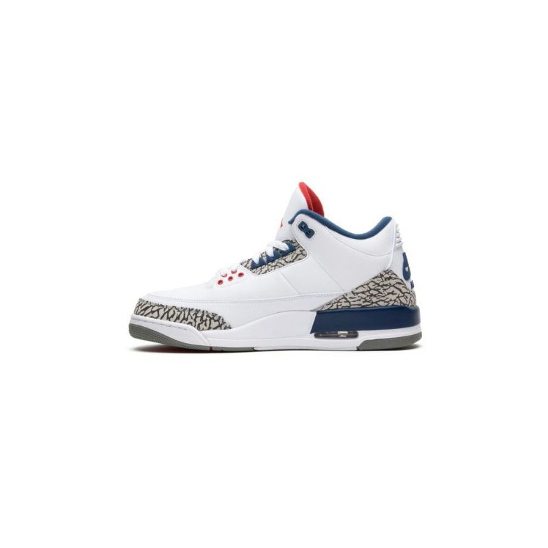 Air Jordan 3 Retro Og Hvid Blå Grå Sko Herre