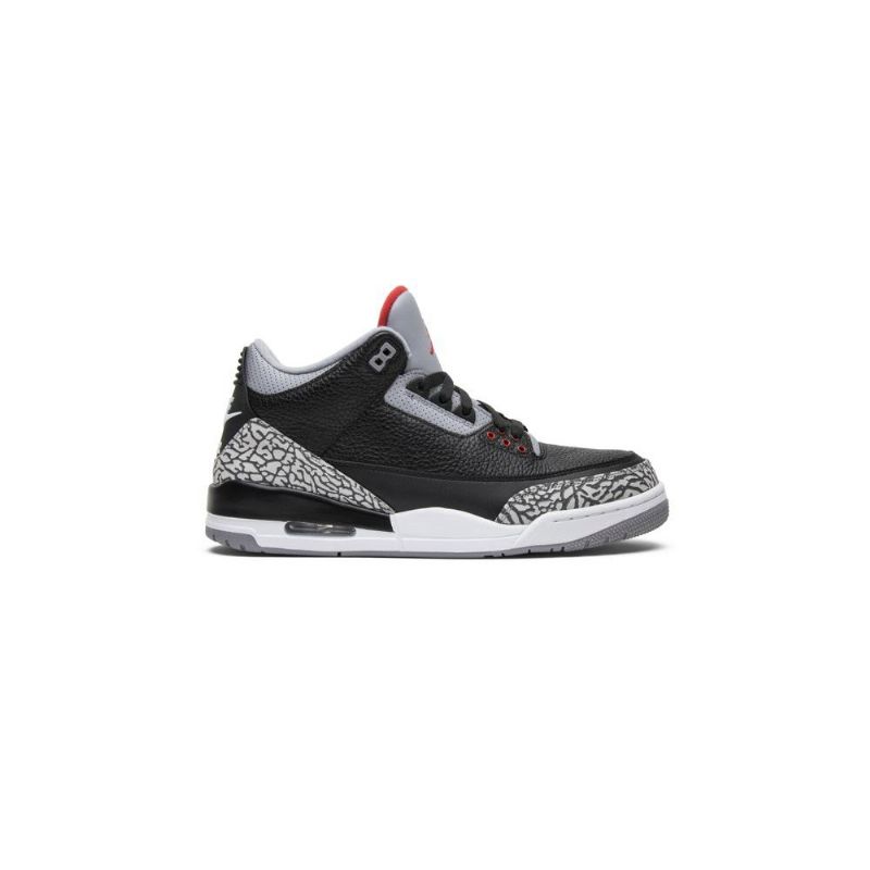 Air Jordan 3 Retro Og Sort Grå Rød Hvid Sko Herre