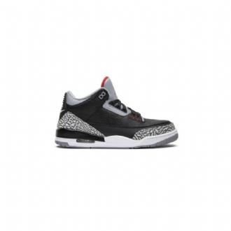 Air Jordan 3 Retro Og Sort Grå Rød Hvid Sko Herre