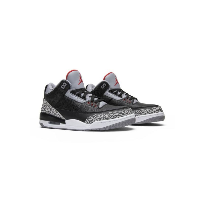 Air Jordan 3 Retro Og Sort Grå Rød Hvid Sko Herre