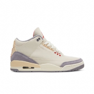 Air Jordan 3 Retro Se Beige Grå Rød Sko Herre