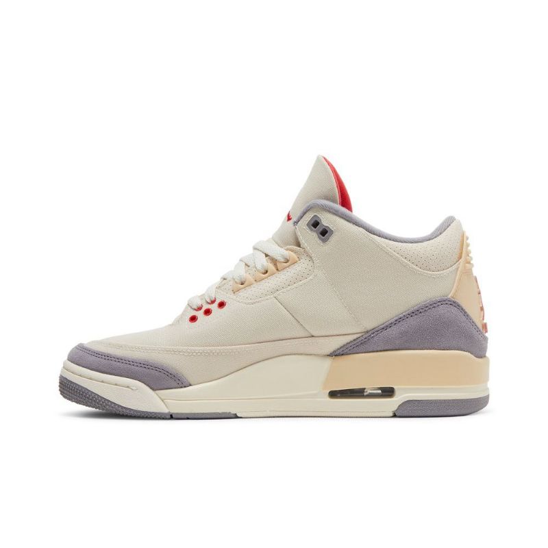 Air Jordan 3 Retro Se Beige Grå Rød Sko Herre
