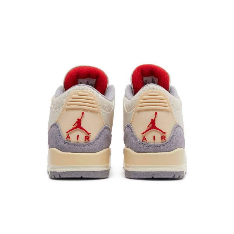 Air Jordan 3 Retro Se Beige Grå Rød Sko Herre