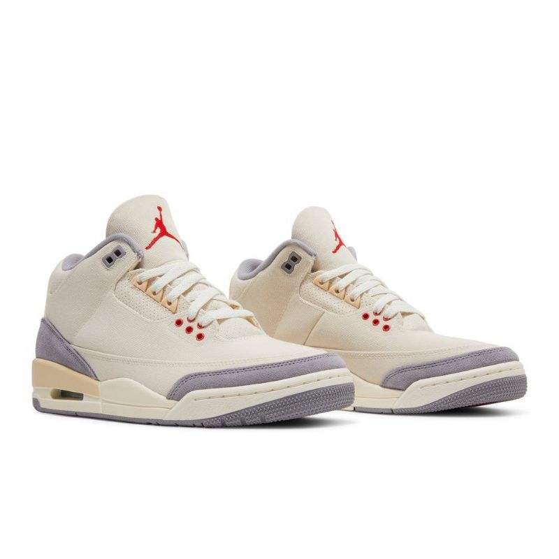 Air Jordan 3 Retro Se Beige Grå Rød Sko Herre