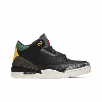 Air Jordan 3 Retro Se Sort Grøn Gul Rød Sko Herre