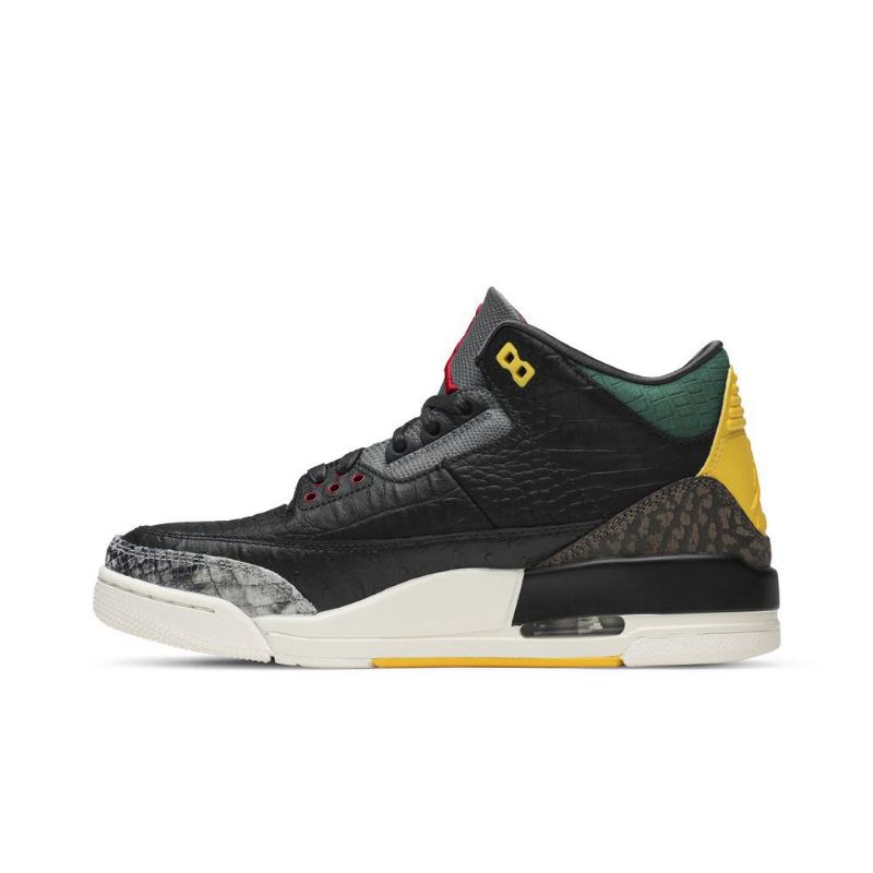 Air Jordan 3 Retro Se Sort Grøn Gul Rød Sko Herre