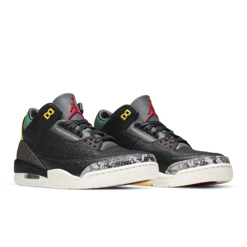 Air Jordan 3 Retro Se Sort Grøn Gul Rød Sko Herre