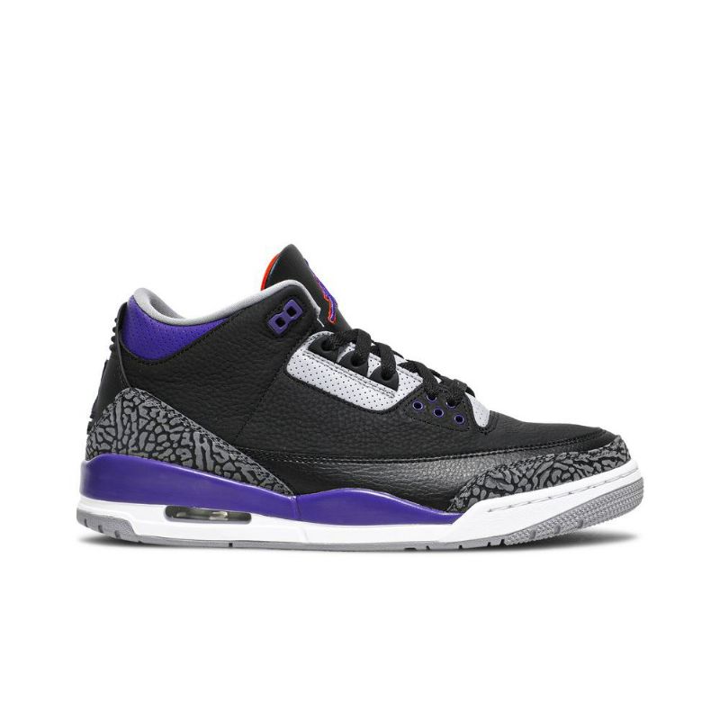 Air Jordan 3 Retro Sort Grå Lilla Hvid Sko Herre