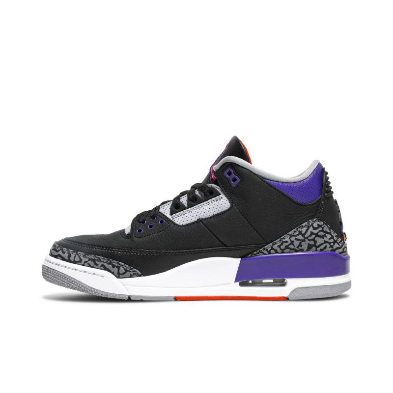 Air Jordan 3 Retro Sort Grå Lilla Hvid Sko Herre