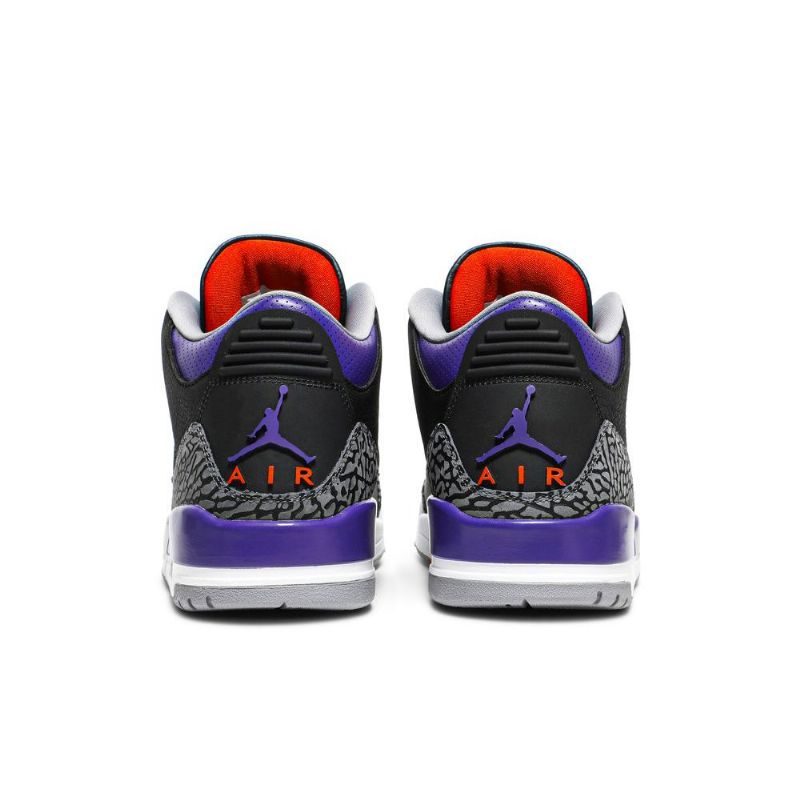 Air Jordan 3 Retro Sort Grå Lilla Hvid Sko Herre