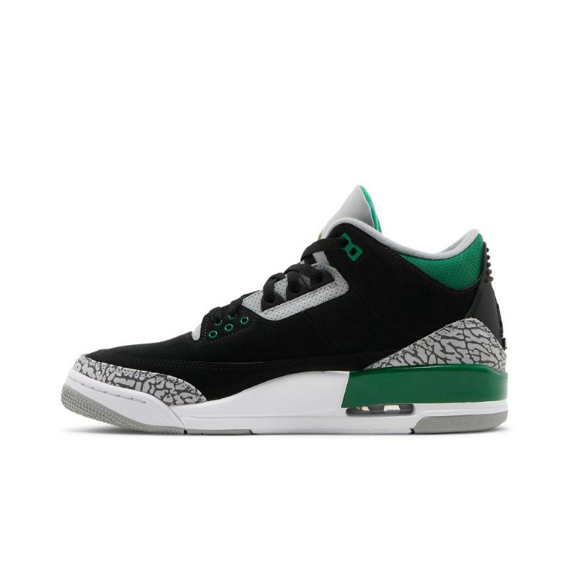 Air Jordan 3 Retro Sort Grøn Grå Hvid Sko Herre